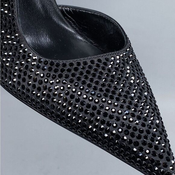 Versace  110MM Embellished Leather Slingback Pumps size 37.5 - Picture 11 of 16